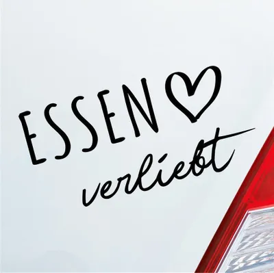 Produktbild von Auto Aufkleber Essen verliebt Herz Stadt Heimat Liebe Car 19x10 cm Schwarz Matt Sticker Heckscheibenaufkleber