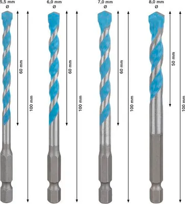Produktbild von EXPERT HEX-9 Multi Construction Bohrer-Set, D= 4 / 5 / 6 / 6 / 8 mm, 5-tlg.