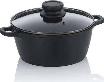 Produktbild von Kochtopf, 1,7 L, mit Deckel, Schwarz, Antihaft, PFAS/PTFE-frei, Aluminiumguss - Kela | Atura