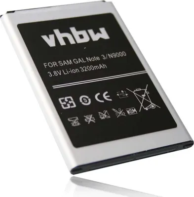 Produktbild von vhbw Akku kompatibel mit Samsung Galaxy Note 3, SGH-N075, SCL22, Note 3 LTE, SC-01F, Note III Handy Smartphone Telefon (3200 mAh, 3,8 V, Li-Ion)