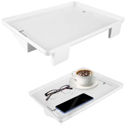 Obrázok produktu pre Nočný stolík na pripevnenie k posteli, odnímateľný, biely, 32 x 23,3 cm