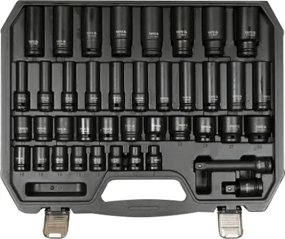 Produktbild von Yato Schlag‑Steckschlüsselsatz 40‑tlg | 1/2' (12,7 mm) CrMo SCM‑440 | AS‑DRIVE System | Stecknuss‑Set für Kfz, Werkstatt & Industrie