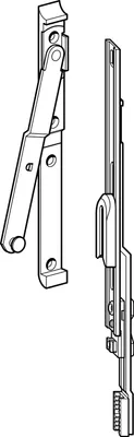 Image de ROTO NT/NX Deuxième compas pour fenêtre cintrée argent (245764)