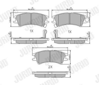 Produktbild von JURID Bremsbeläge Satz Vorne für HYUNDAI ATOS (MX) 572401J