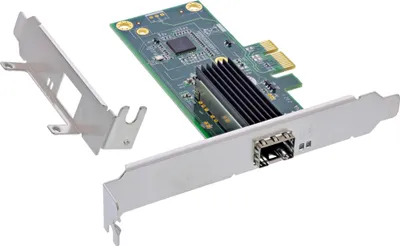Produktbild von InLine Gigabit Netzwerkkarte, 1x SFP, PCIe x1, inkl. low profile Slotblech, PCIe, SFP, Männlich, PCIe 2.1, Passiv, China