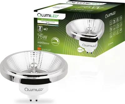 Produktbild von Lumiled LED-Leuchtmittel ES111 GU10 Fassung dimmbar 230V 10W (Entspricht 75 Watt) Neutralweiß 4000K 24° Silber 1055 Lm Ra>90 Aluminium AR111