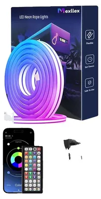 Produktbild von LED Neon Seillichter, App-/Fernbedienung, wasserdicht für den Außenbereich, 5M, EU-Stecker-b