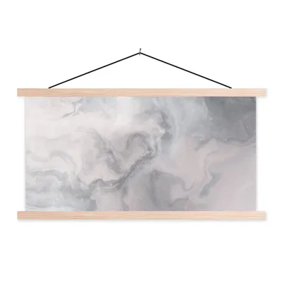 Produktbild von MuchoWow® Textilposter Wolken - Abstrakt - Malen 60x30 cm mit holzfarbenen Rahmen - Dekoration