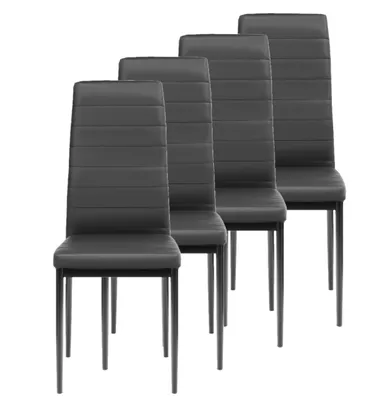 Produktbild von FURNIFY® 4er Set Esszimmerstühle HYGGE | Komfortable Kunstlederstühle für Küche & Esszimmer | Schwarz