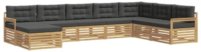 Produktbild von vidaXL Outdoor-Sofagarnitur mit Kissen 8 pcs Weiß und Anthrazit