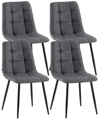 Produktbild von In And OutdoorMatch Esszimmerstühle Natalee – Grau – 4er-Set – Stoff – Hochwertige Polsterung –  Esszimmerstühle – Moderner Look