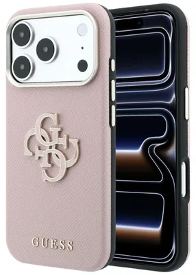 Zdjęcie produktu dla Etui Guess Grained & Big Resin do iPhone 18 Pro / 17 Pro różowy