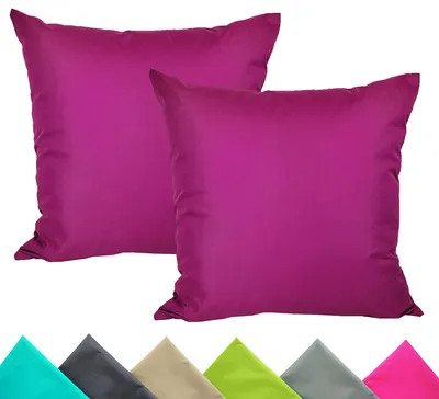 Produktbild von JACK 2er Set 40x40cm Outdoor Kissenhülle Kissenbezug Wasserfest Sitzkissen Lounge Kissen Garten Stuhl Lotus Effekt, Farbe:Beere