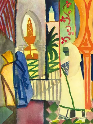 Produktbild von August Macke Kunstdruck Bild - In Der Tempelhalle, 1914 (80 x 60 cm)