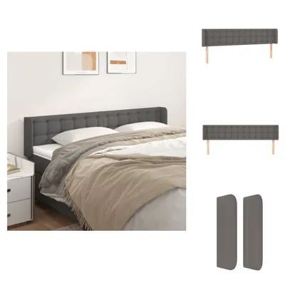 Produktbild von vidaXL Kopfteil mit Ohren Grau 183x16x78/88 cm Kunstleder -  Kopf- & Fußenden