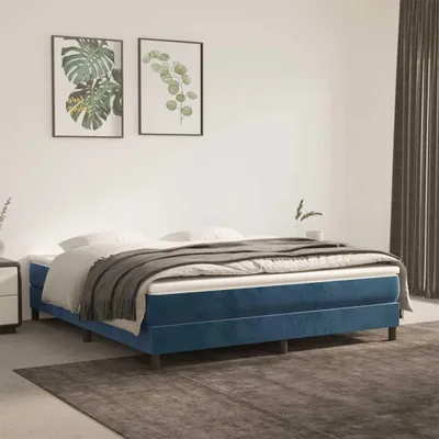 Produktbild von VidaXL 4016592, Queen Size, Federkernmatratze, Medium, Dunkelblau, Weiß, Polyester, Polyester