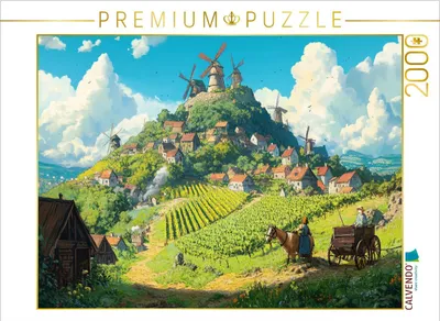 Produktbild von CALVENDO Puzzle Das Tal der Winde - Anime Landschaft | 2000 Teile Lege-Größe 90x67cm Foto-Puzzle für glückliche Stunden