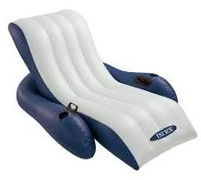 Produktbild von Intex Floating Recliner Lounge Aufblasbarer Pool Relaxsessel Blau Weiss