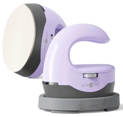 Produktbild von Mini Transferpresse - H1 Mini Bügelpresse für kleine Projekte - Für Schuhe, Caps, Kuscheltiere - Tragbares Bügeleisen - Schnelles Aufheizen - EU Stecker - Lavendel Lila