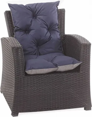 Immagine prodotto di Set di 2 cuscini per sedia Cuscino per sedia 50x55x50 blu scuro | cuscino per sedia da esterno | cuscino per sedia da giardino