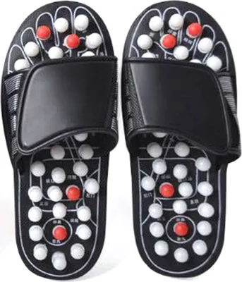 Produktbild von Fuß Akupunktur Aktivierende Massage Anti-Rutsch Hausschuhe Akupressur Therapie Schuhe-Weiss