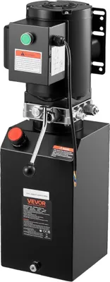 Produktbild von Hydraulikpumpen-Antriebseinheit, AC 220 V, 15 Quart einfachwirkende Hydraulikeinheit, 6,3 l/min Ölfluss, max. Förderdruck 22 MPa für Muldenkipper, Autowerkstatt, Hebebühnen, schwarz