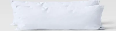 Produktbild von 2er Set Renforcé UNI Kissenhüllen 40x145 cm Seitenschläferkissen Garnitur 100% Baumwolle Mit Reißverschluss weiß