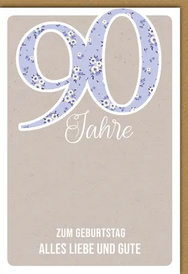 Produktbild von 90. Geburtstag - Glückwunschkarte im Format 11,5 x 17 cm - 90 Blumen