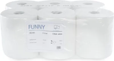 Produktbild von Funny Handtuchrolle 20cm 2-lagig 450 Blatt 6 Rollen (AG-083)
