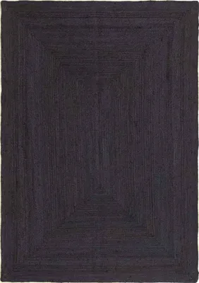Jute-Teppich handgewebt 170x120 cm Schwarz