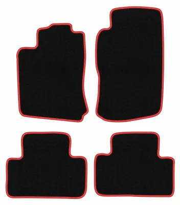 Productafbeelding van Velours automatten voor Opel Vectra B 1996-2001 (hatchback/sedan/stationwagen/liftback) – 4-delig, zwart/rood, op maat – Wielganizator CARLUX