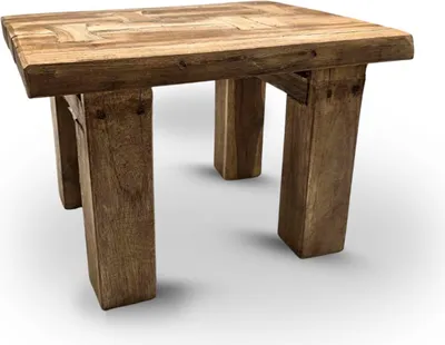 Produktbild von BEISTELLTISCH GRAIN 40x32cm(TxB), kleiner Holzhocker aus Holz
