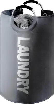 Produktbild von YOUDENOVA Wäschekorb Faltbar 115L grau Aluminium-Griff Oxford Material