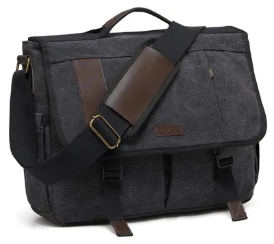 Productafbeelding van Messenger Bag voor 15,6/17 inch Laptop, Canvas Crossbody Tas