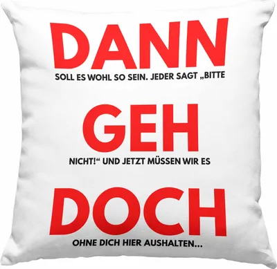 Produktbild von Trendation - Dann Geh Doch Jobwechsel Deko-Kissen mit Füllung 40x40 Geschenk Kollegin Kollege Lustig Abschiedsgeschenk Sprüche Abschied Neuer Job (Grau)