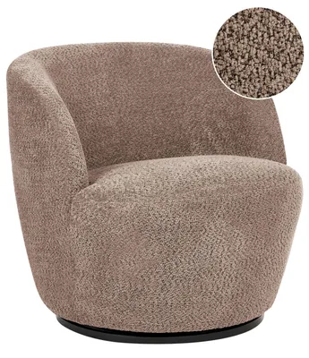 Produktbild von BELIANI Sessel Taupe Chenille mit Drehfunktion Dicke Polsterung Modernes Design Wohnzimmer Schlafzimmer Flur Drehsessel Sitzmöbel