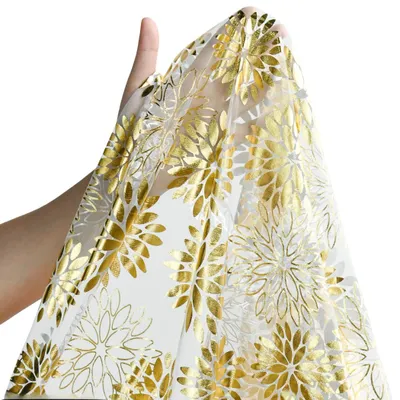 Obrázok produktu pre Šifónová obruska Dahlia, dekoratívna, elegantná, 70x300 cm, zlatá