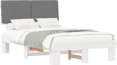 Produktbild von Bettgestell mit gepolstertem Kopfteil Hellgrau 120 x 200 cm
