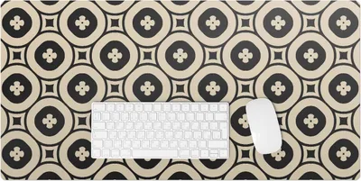 Produktbild von Geometrisches Retro-Muster – Schreibtischunterlage – Rutschfeste Tischunterlage – Schreibtischmatte für Büro & Zuhause – Schreibunterlage – Mauspad – Tischmatte – 90 x 45 cm
