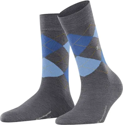 Produktbild von Burlington Damen Socken MARYLEBONE - Kurzstrumpf, Rautenmuster, Onesize Grau 36-41