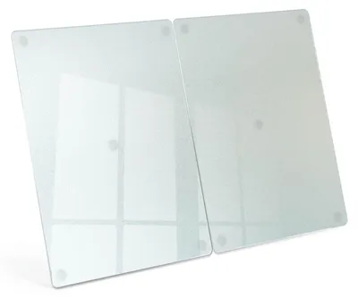 Produktbild von Doppelpack Glaszuschnitt 40x52cm - Sicherheitsglas ESG - Klarglas Transparent - Möbelglas Platte - Tischplatte