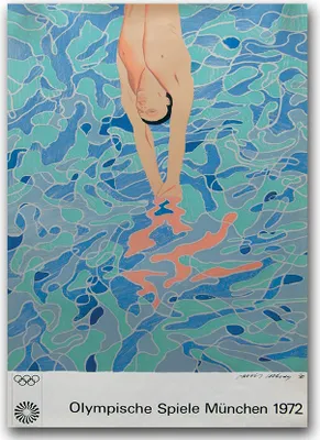 Produktbild von Poster - Canvas - Leinwand - 59,4 cm x 84,1 cm - Fotoposter - Leinwandkunst - München Olympic Taucher David Hockney