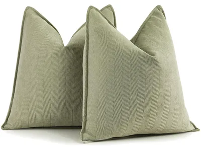 Produktbild von Set von 2 Chenille Kissenbezügen - dekorative Kissen für Sofa und Schlafzimmer