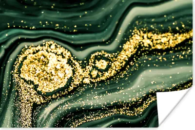 Produktbild von MuchoWow® Poster Marmor - Gold - Glitter - Grün - Marmoroptik - Luxus 180x120 cm - Fotoplakat