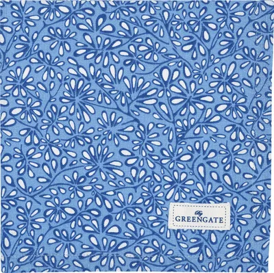 Produktbild von Greengate Stoffserviette CELINA Blau mit Blumen Muster