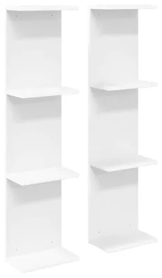 Immagine prodotto di vidaXL Mensole da parete, 2 pezzi, bianche, 25 x 15 x 100 cm, materiale composito di legno