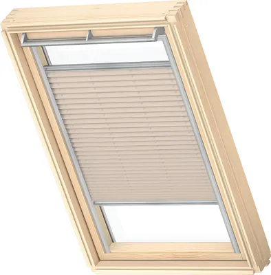 Produktbild von VELUX Original Dachfenster Plissee für P08, Hellbeige, mit grauer Führungsschiene