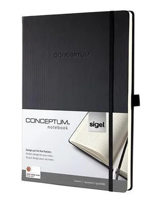 Obrázek produktu pro SIGEL CO131 Conceptum notebook - cca A6, kostkovaný, 194 stran, černý, tvrdá vazba