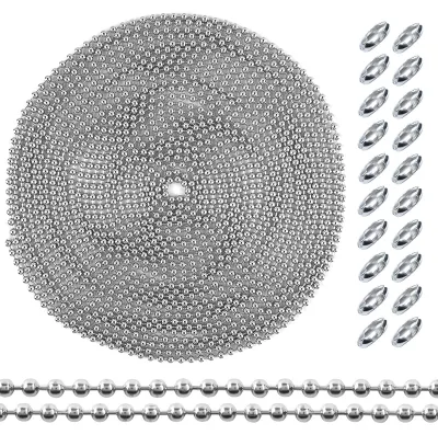 Edelstahl-Kugelkette, 10 m, 2,4 mm, silber, mit 30 Verbindern