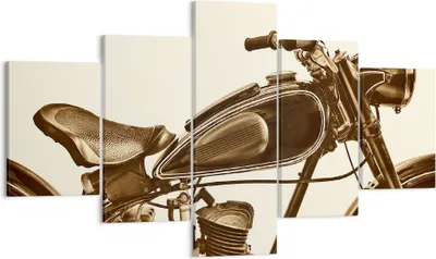 Produktbild von Bild auf Leinwand - Leinwandbild - motor retro - 125x70cm - Wand Bild - Wanddeko - Wandbilder - Leinwanddruck - Bilder - Kunstdruck - Wanddekoration - Leinwand bilder - Wandkunst - EA125x70-4086